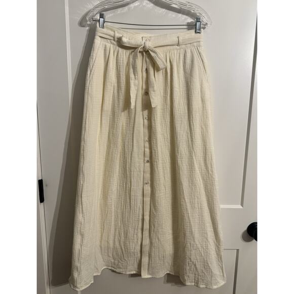 Marled Dresses & Skirts - Marled Light Yellow midi skirt cotton double gauze Sz S NWT Cottagecore Summer